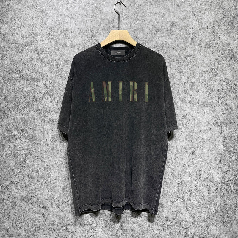 Amiri T-shirt Washed and Worn Retro Short Sleeve T-shirt