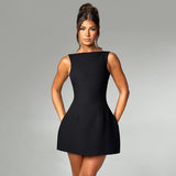 Women Dresses Spring Sexy Slim Fit Skirt Backless Underwaist Dress (Csm202403)