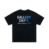 Gallery Dept T Shitrs Retro Washed Distressed Gradient Printing Short Sleeve