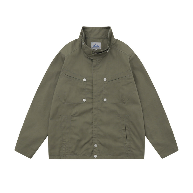 Men Jacket Coat American Jacket Men's Spring and Autumn Pilot Stand Collar Jacket Retro Loose