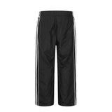 Men Sweatpants Side Striped Casual Sports Pants Loose Straight Wide-Leg Pants Trousers