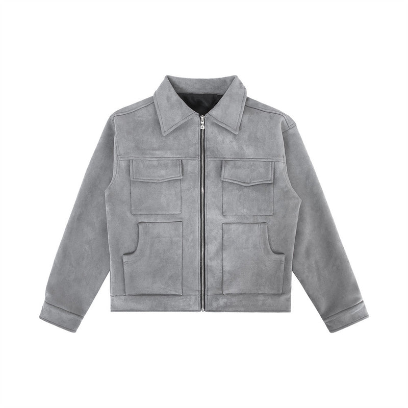 Men Jacket Coat Autumn and Winter Loose Zip Casual Men