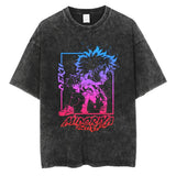 20242024 Fashion Streetwear Men Washed T Shirt Anime