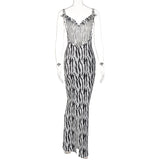 Women Dresses Summer Sexy V-neck Backless Sling Dress