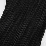 Women Dress Black Pleated Dress Female Autumn Winter Long Dress