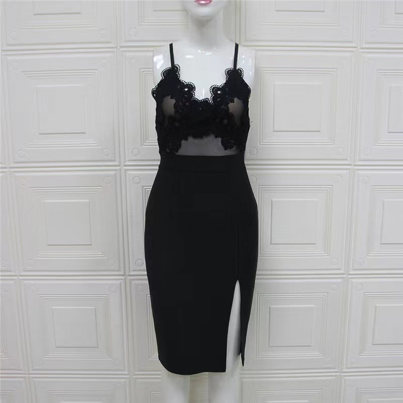 Women Evening Dress Sexy Lace Sling Dress