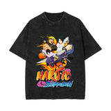 Anime T-shirt short-sleeved summer washed old cotton top loose
