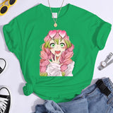 2024New Kanroji Mitsuri Graphic Print T Shirt Women Summer