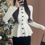Women Knitwear Spring and Autumn round Neck Butterfly Knitwear Slim Fit Sweater