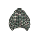 Unisex Jacket Vintage Plaid Lapel Jacket for Men and Women Loose Overalls