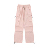 Men Sweatpants Solid Color Pleated Casual Trousers Loose Track Pants Drawstring Jogger Pants