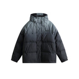 Unisex Winter Cotton Coat Gradient Hooded Cotton-Padded Coat Embroidered Cotton-Padded Coat