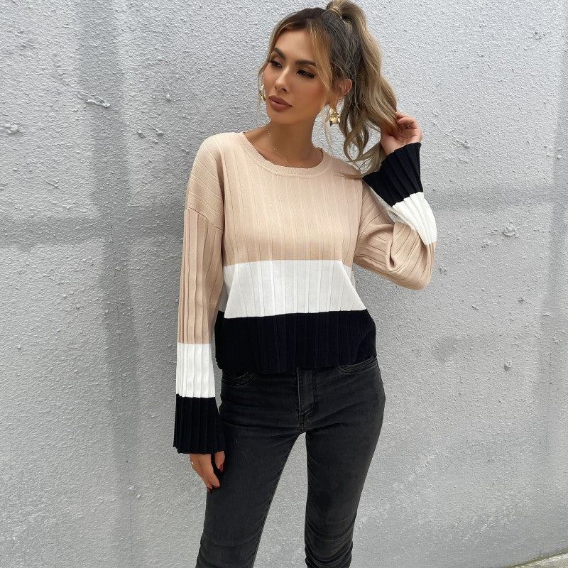 Women Knitted Sweater Autumn and Winter Leisure Long Sleeve Bottoming Sweater