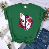 2024Demon Slayer Mask Anime Prints T-Shirt