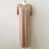 Women Dresses Short Sleeve Dress Crew Neck Casual Midi Dress