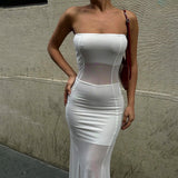 Women Dresses Summer Sexy Slim Fit Long Dress Mesh Fishtail Dress