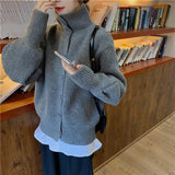 Women Knitted Cardigan Autumn and Winter Loose Vintage Sweater Cardigan Top