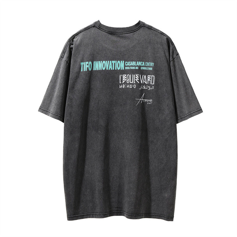 Men Vintage T-Shirt Printed T-shirt Short Sleeve Men Loose T-shirt Summer