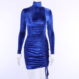 Women Dresses Spring Sexy Hip Skirt Turtleneck Long Sleeve Dress (Csm202403)