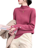 Women Knitwear Autumn and Winter Turtleneck Knitted Loose Sweater