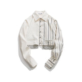 Unisex Jacket Autumn Striped Shirt