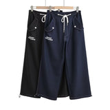 Women Sweatpants Straight-Leg Pants Multi-Pocket Lace-up Casual Pants