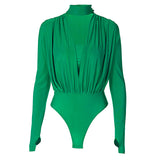 Women Jumpsuit Spring Sexy V-neck Slim-Fit Long Sleeve Jumpsuit