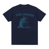 Girl Dinner Funny Cute Raccoon Graphics Tee Shirt for Men