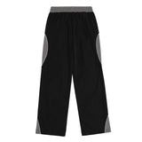 Men Sweatpants Casual Pants Men's Spring and Summer Elastic Waist Sports Trousers Stitching Contrast Color Loose Wide Leg Pants