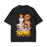 ONE PIECE T-shirt short sleeve summer washed old pure cotton loose