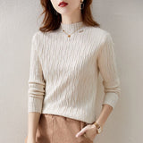 Women Knitted Pullover Turtleneck Sweater Autumn and Winter Knitted Top