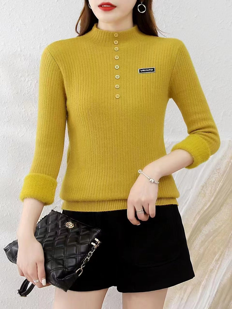 Women Knitted Pullover Autumn and Winter Turtleneck Thermal Sweater Sweater