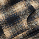 Unisex Winter Cotton Coat Plaid Decoration Lapel Cotton-Padded Coat Vintage Cotton-Padded Jacket