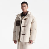 Unisex Winter Cotton Coat Winter Three-Dimensional Pocket Decorative Hooded Cotton-Padded Coat