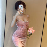 Women Maxi Dress Summer Sexy Gold Velvet Sheath Dress