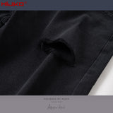 MIJKO Mens Vintage Pants Splicing Knife Cut Ripped Unisex Jeans