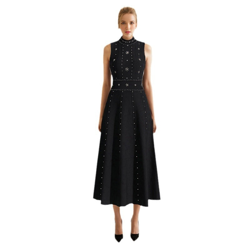 Women Dresses Spring round Neck Sleeveless Slim Fit Dress (Qymy0409)