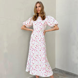 Women Dress Vintage Floral Dress Female Autumn Winter Long Dress