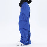 Men Sweatpants Breathable Quick-Drying Mesh Exercise Casual Pants Pleated Stitching Draping Effect Wide-Leg Pants