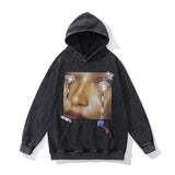 Men Hoodie Dark Portrait Printed Hoodie