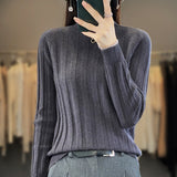 Women Knitted Pullover Turtleneck Autumn Loose Bottoming Shirt
