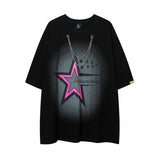 Men T Shirt Vintage Printed Oversize Short Sleeve T-shirt
