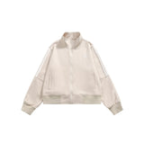 Unisex Jacket Vintage Jacket Loose Short Stand Collar Sports Jacket
