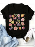 Street Fruit Cute Kawaii Casual Round Neck Short Sleeved