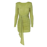 Women Dresses Long Sleeve Sexy Backless Dress