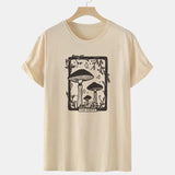 Mushroom Tarot Card T Shirt Vintage Aesthetic Short Sleeve