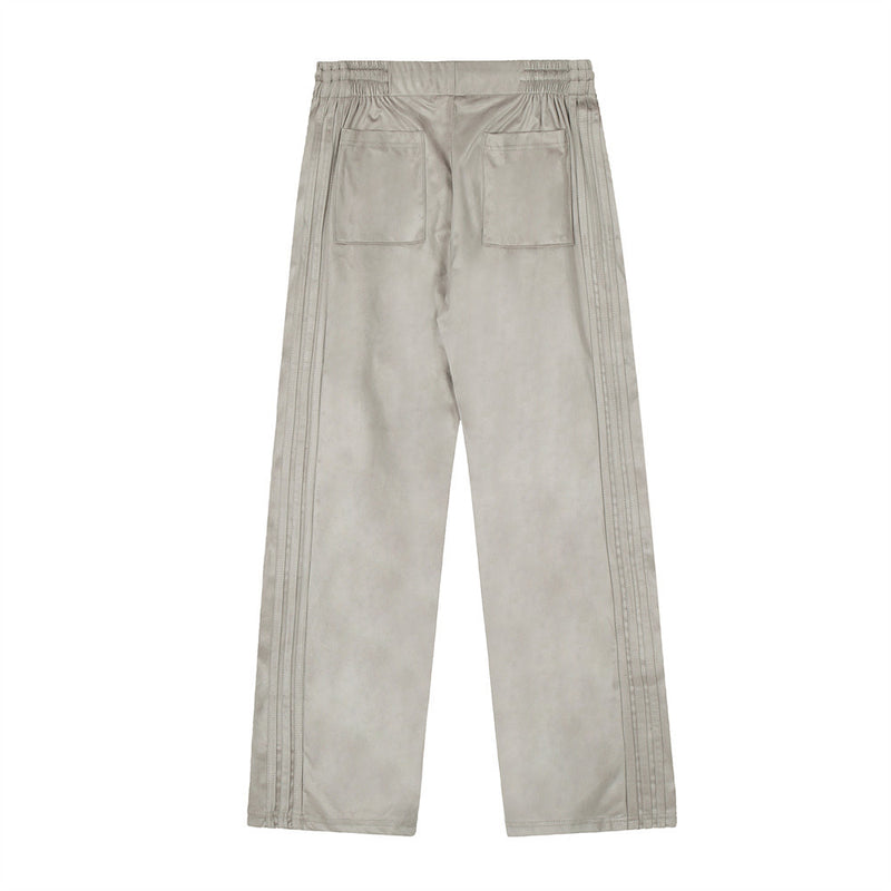 Men Sweatpants Casual Pants Boys Loose Side Stitching Straight-Leg Trousers Wide Leg Elastic Waist Sports Pants