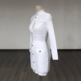 Women's Evening Dress Bandage Dress Button Hip Skirt