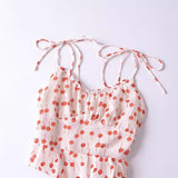 Women Dresses Summer Vintage Floral Slim Fit V-neck Strap Dress (Xds0414)
