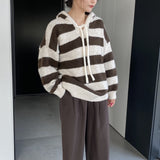 Women Winter Knitted Sweater Autumn and Winter Stripes Casual Loose Sweatshirt N2376